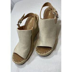 Toms Women's Monica Espadrille Wedge Open Toe‎ Sandal Shoe Casual Size 9.5W